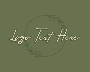 Organic Leaf Wreath Logo