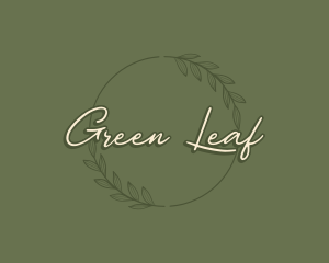 Organic Leaf Wreath logo design