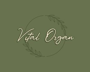 Organic Leaf Wreath logo design