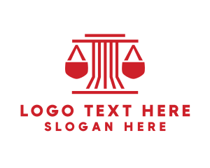 Polygonal - Red Pillar Legal Scales logo design