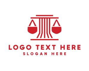 Lawyer - Pillar Legal Scales logo design