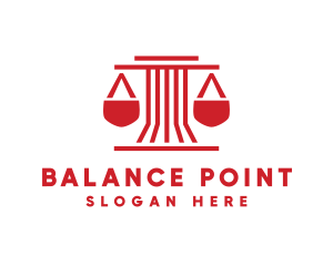 Equilibrium - Pillar Legal Scales logo design