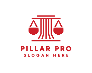 Pillar Legal Scales logo design