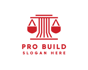 Pillar Legal Scales logo design