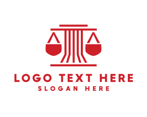 Court House - Pillar Legal Scales logo design