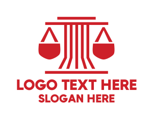 Legal - Red Pillar Legal Scales logo design