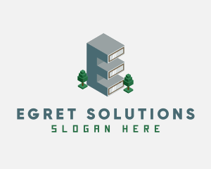 Modern Building Letter E logo design