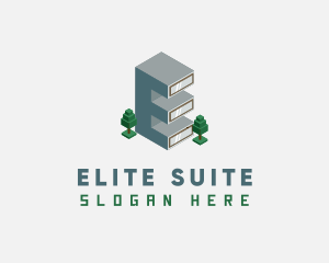 Modern Building Letter E logo design