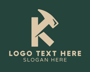 Workshop - Workshop Hammer Letter K logo design