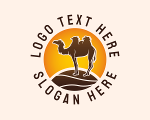 Desert - Desert Camel Sunset logo design