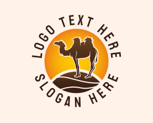 Desert Camel Sunset Logo