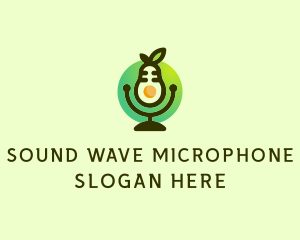 Microphone - Microphone Avocado Podcast logo design