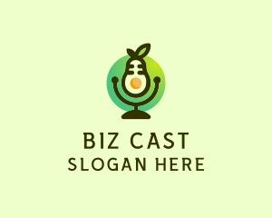Podcast - Microphone Avocado Podcast logo design