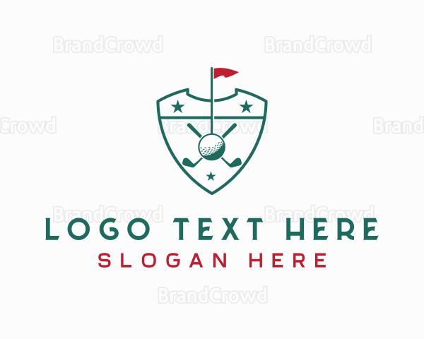 Sports Golf Course Shield Logo