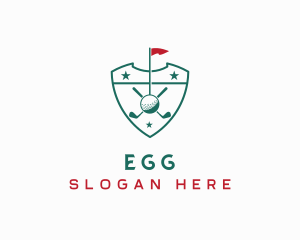 Sports Golf Course Shield  Logo