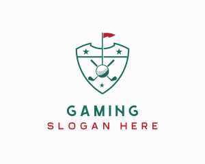 Sports Golf Course Shield  Logo