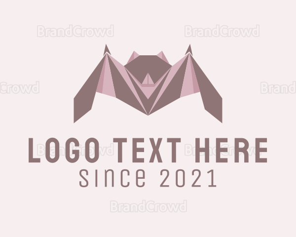 Geometric Bat Origami Logo