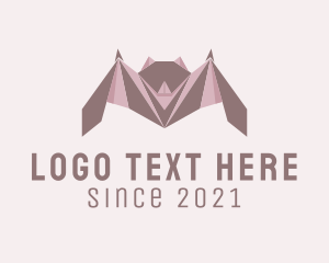 Stationery - Geometric Bat Origami logo design