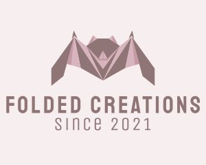 Geometric Bat Origami  logo design