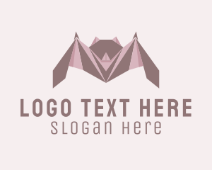 Geometric Bat Origami  Logo