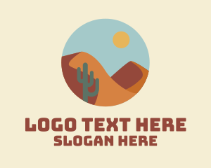 Sun - Desert Dunes Landscape logo design