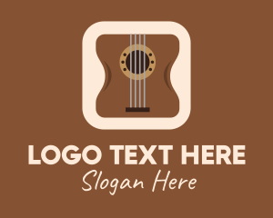 Guitar - Acoustic Guitar Mobile Application logo design