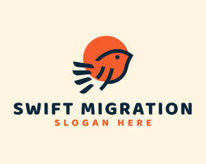 Sun Sparrow Swift logo design