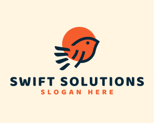 Swift - Sun Sparrow Swift logo design