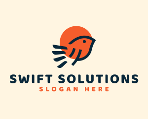 Sun Sparrow Swift logo design