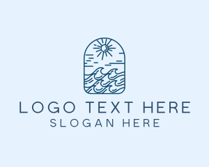 Surf - Ocean Beach Wave logo design