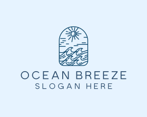 Ocean Beach Wave  logo design