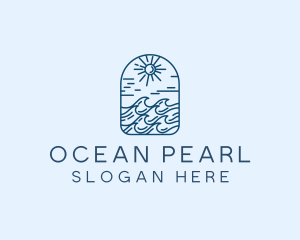 Ocean Beach Wave  logo design