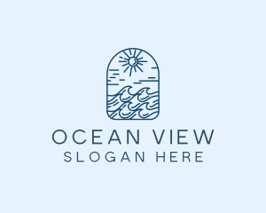 Ocean Beach Wave  logo design