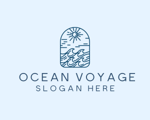 Ocean Beach Wave  logo design