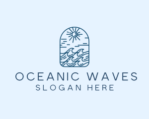 Ocean Beach Wave  logo design