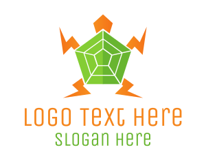 Shell - Pentagon Bolt Turtle logo design