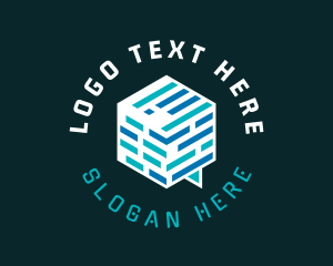 Message - Tech Chat Bubble logo design