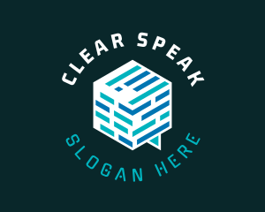 Speak - Tech Chat Bubble logo design