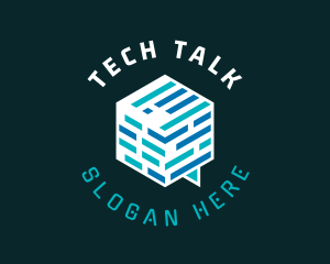 Tech Chat Bubble logo design