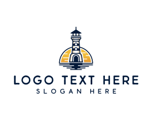 Seashore - Lighthouse Beacon Tower logo design