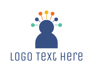 Leader - Pin Head Person logo design