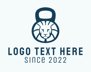 Blue - Lion Crossfit Kettlebell logo design