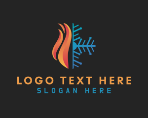 Flame - Hot & Cold Ventilation logo design
