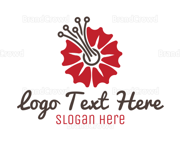 Tech Red Flower Logo