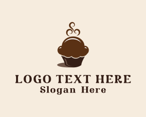 Cafe - Chocolate Cupcake Pastry logo design