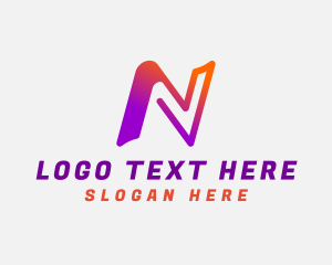 Network - Digital  App Letter N logo design