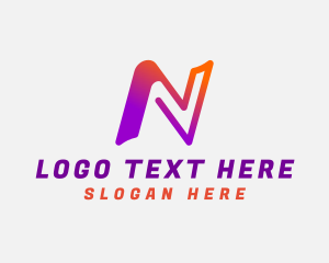 App - Digital  App Letter N logo design