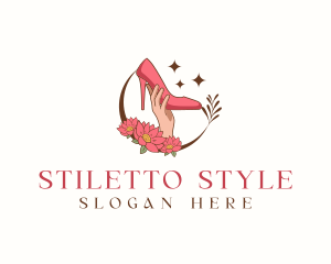 Floral Shoes Stilettos logo design