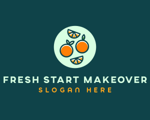 Orange Slice Fruit logo design