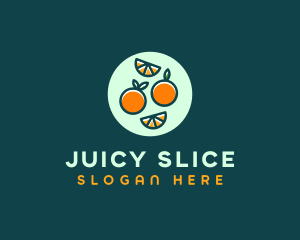 Orange Slice Fruit logo design